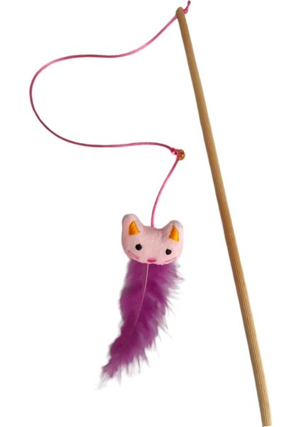 Kedi Oltası Peluş Pembe Oyuncaklı Çanlı,tüylü