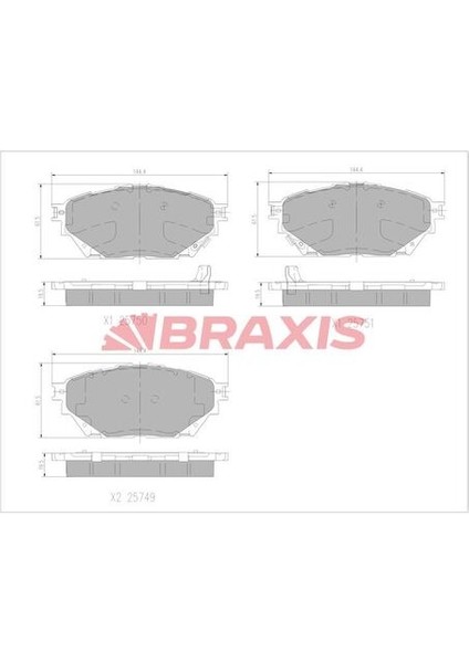 AA0764 Fren Disk Balata Ön Arka Uzun Şase 8'li Mitsubishi Fuso Canter FE859 12-Euro 5 TFB75 TFB85 Temsa Prestij 10- MK585740
