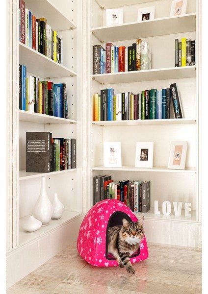 Luxury Su Geçirmez Soğuğa Dayanıklı Mağara Model Kedi ve Köpek Evi Yatağı 33X33X33 cm 1 Adet modelleri