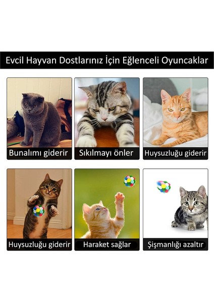 Luxury Kedi Oyun Topu Ponponlu ve Kendinden Sesli Kedi Egzersiz Oyuncağı Evcil Hayvan Hareket Için Oyuncak 1 Adet modelleri