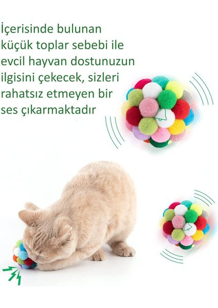 Luxury Kedi Oyun Topu Ponponlu ve Kendinden Sesli Kedi Egzersiz Oyuncağı Evcil Hayvan Hareket Için Oyuncak 1 Adet fırsatları