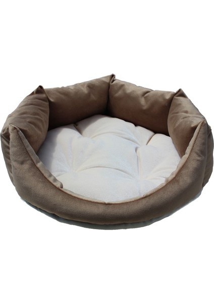 Luxury Dzgn Home Silinebilir Kedi & Köpek Yatağı ve Minderi Kedi & Köpek Diş Tırnak Geçirmez Yatak-Kahve 1 Adet
