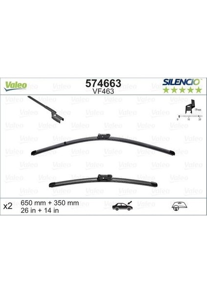 574663 Cam Silgi Süpürgesi I20 10- Spoilerlı 650 - 350MM