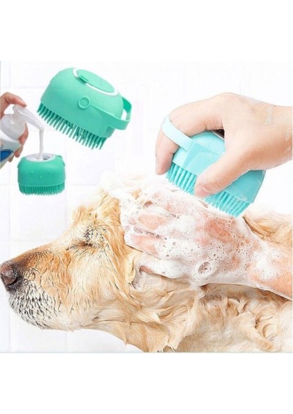 Luxury Şampuan Hazneli Kedi ve Köpek Evcil Hayvan Yıkama Fırçası Silikon 1 Adet