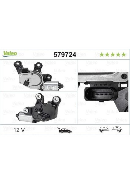 579724 Silecek Motoru Arka Porsche Cayenne 92A 06 10 95862808002