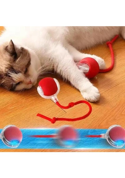 Luxury Akıllı Kedi Oyuncağı, USB Şarjlı, LED Işıklı, 3 Modlu, Otomatik Yuvarlanan Top 1 Adet