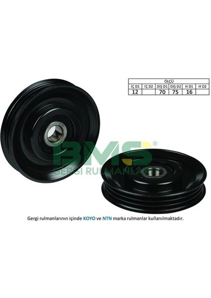 184 Alternatör V Kayış Gergi Rulmanı 12×70 75×16 3 Pk Demir Iron Micra Iıı Note