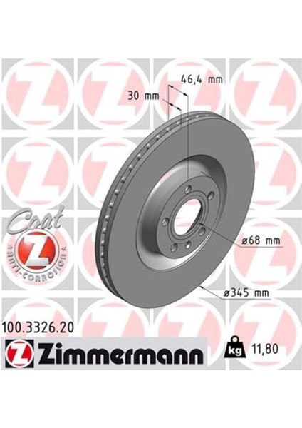 100.3326.20 Fren Diski Ön X1 Audi A4 Avant 2003.03 2004.12 Audi A4 2005.06 2008.06 Audi A4 Convertible 2004 DF4757S 8E0615301K