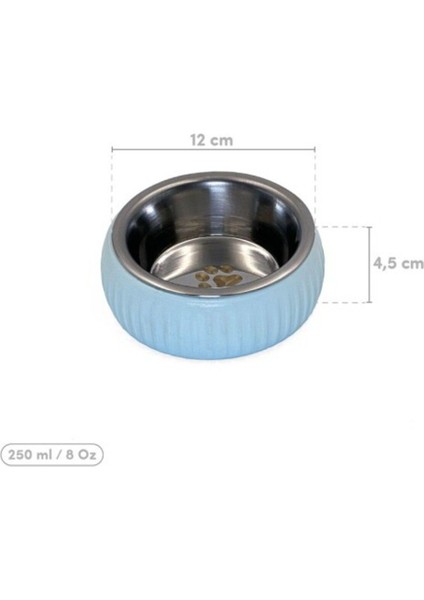 Luxury Mikopet Organik Seramik Mama Kabı Mavi 1 Adet