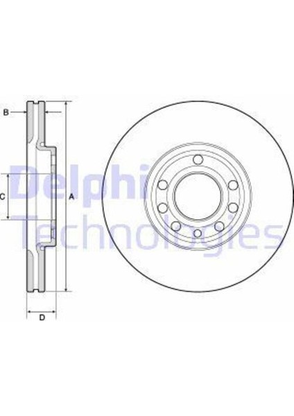Delphı BG3713C Ön Fren Diski Vectra C Gts 1.6 2.016V 02-Sıgnum 0