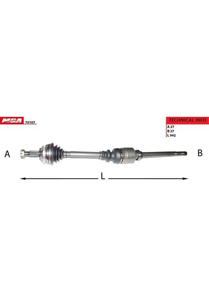 70107 Aks Sağ Abslı 48DIS Scudo / 806 Expert / Jumpy 1.9tdı