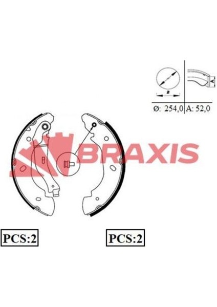 AC0061 Arka Fren Pabuçlu Balata Transit V184 01-06 V347 2.2tdcı 2.4tdcı 3.2tdcı 06- Önden Çeker 1227045