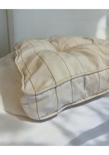 Luxury Stripe Ecru Kedi Köpek Minderi 65 x 65 cm 1 Adet