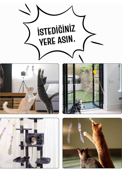 Luxury Kendinden Yapışkanlı, Elastik Kedi Oyun Oltası 1 Adet