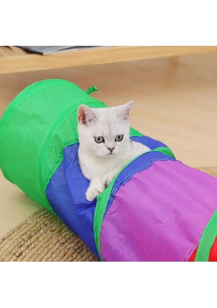 Luxury Düz Kedi Tüneli Katlanır Gökkuşağı Uzun Düz Kedi Köpek Oyun Tüneli Evcil Hayvan Oyun Tüneli 1 Adet