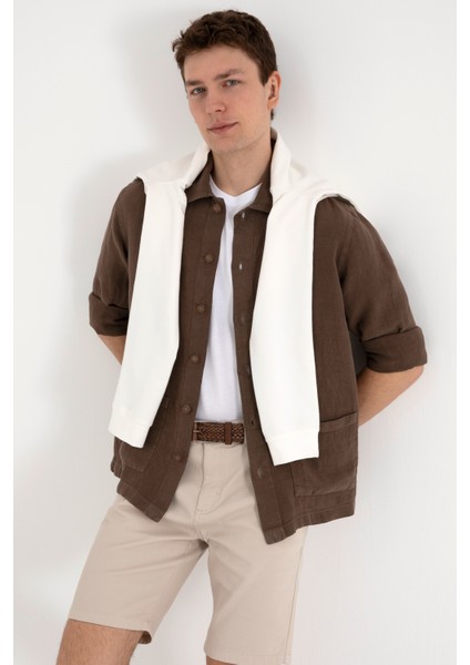 Erkek Vizon Gömlek Desenli 50299590-VR052 modelleri