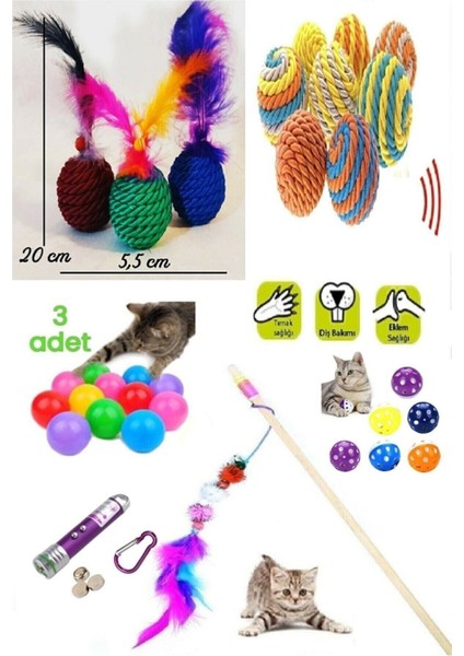 Luxury Yalipet 9'lu Kedi Oyuncak Seti 1 Adet
