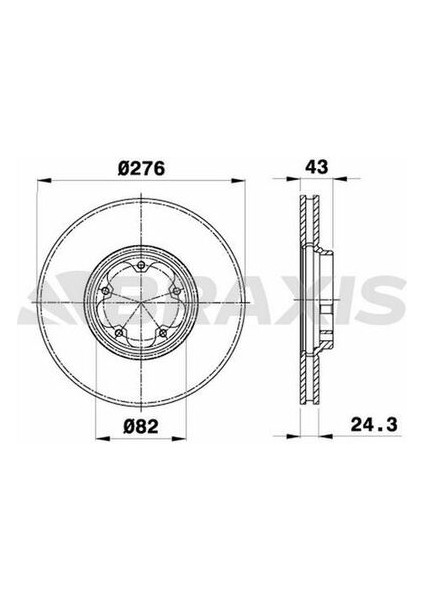 AE0139 Ön Fren Disk Aynası Transit V184 2.0tdcı 04-06 Önden Çeker Ölçü 276MM 24.5 5 Bijon Hava Soğutmalı 1568654