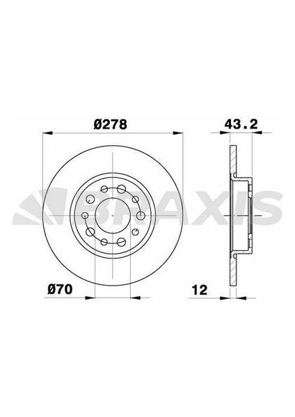 AE0346 Fren Diski Arka 500X14-159 05- Giulietta 10-Spider 06-10 Brera 05-Jeep Renegad 14-Alfa Romeo Tonale 1.5 Hybrid 22- Düz 278MM 51767378