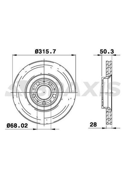 AE0365 Ön Fren Disk Ayna Volvo S60 I 384 2.0 T-2.4 00-10 V70 Iı 285 2.4 05-08 XC90 I 275 D3 D5 09-13 30636074