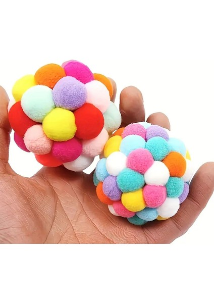 Kedi Oyun Topu Ponponlu ve Kendinden Sesli Kedi Egzersiz Oyuncağı Evcil Hayvan Hareket İçin Oyuncak fırsatları