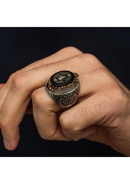 Fetih Koleksiyonumuzdan Tuğra Desenli 925 Ayar Erkek Gümüş Yüzük fırsatları