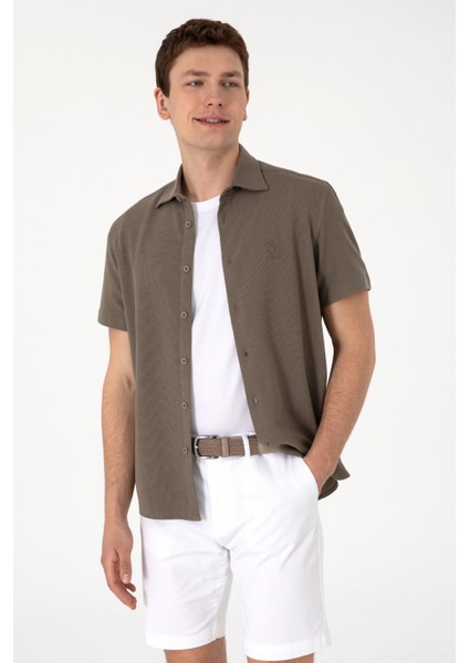 Erkek Vizon Gömlek Örme 50300367-VR052