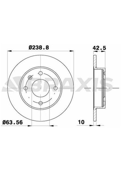 AE0213 Ön Fren Disk Aynası Escort V 1.3 92 95 Fiesta Iıı 1.1 1.3 1.4 89 95 Orion Iıı 1.3 239.45X8X4DL 5022652