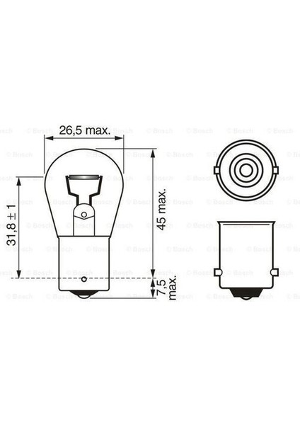 1987302811 Ampul Arka Sinyal. Fren ve Sis Eco 12 V P21W 21 W BA15S