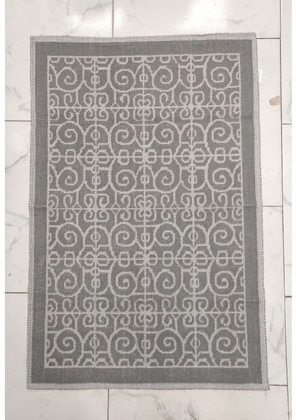 Pamuklu Bukle Lüks Kilim (80 x 125 cm) Gri