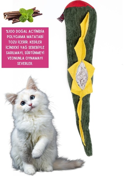 Luxury Dino Sesli Bol Kokulu Kedi Oyuncağı Matatabi Tozu Çıngıraklı Sakinleştirici Catnipli 40X12 Yeşil 1 Adet fiyatları