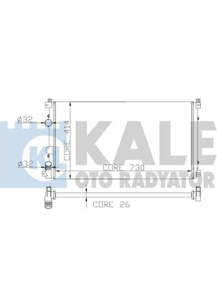 Oto Radyatör 0543451AB Su Radyatörü Master Iı 98- 2.5 Dcı / Movano A 03- 2.5 Dtı 1 Sıra Alb 730X414.5X34