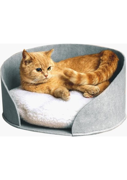 Luxury Puki Kedi Yatağı Gri Peluş Minderli Evcil Hayvan Kedi Minderi Kedi Yuvası Evi Kulübesi 1 Adet fiyatları