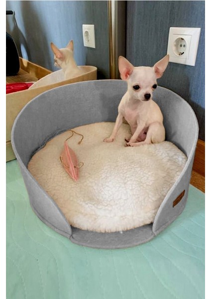 Luxury Puki Kedi Yatağı Gri Peluş Minderli Evcil Hayvan Kedi Minderi Kedi Yuvası Evi Kulübesi 1 Adet modelleri