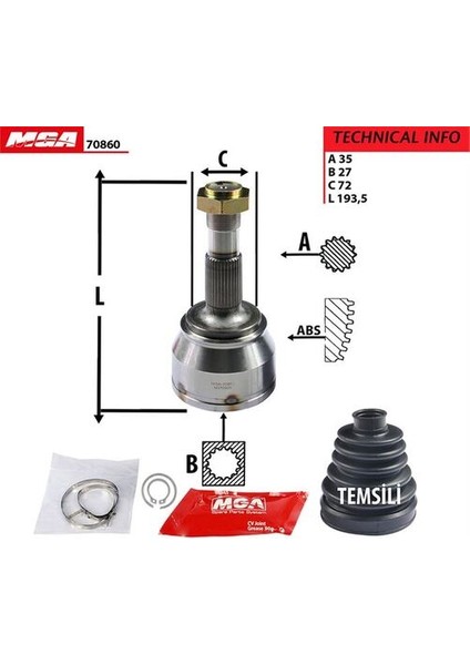 70860 Aks Kafası Dış Ducato V 06- 2.2 2.3 Mjtd