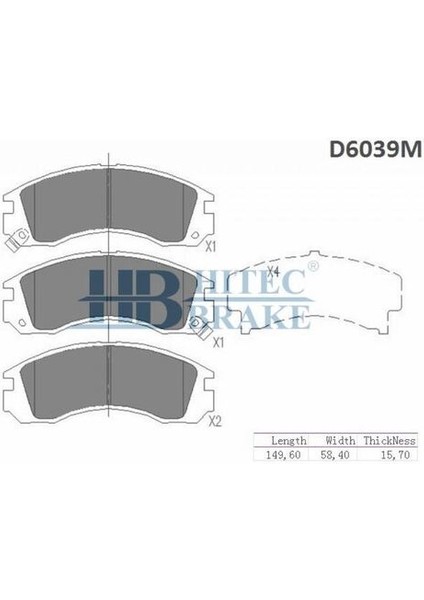 Hıtec 10118 Ön Balata L200 02-06 4×4 (K74T)OUTLANDER 03-Pajero Pinın 02- 2,2P4007 07- (D6039)
