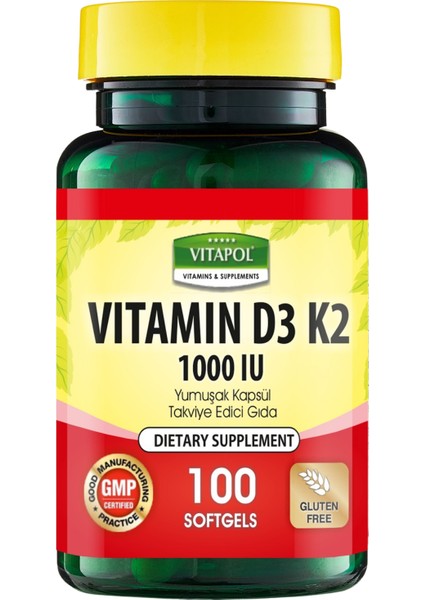 Vitamin D3 Vitamin K2 100 Softgel