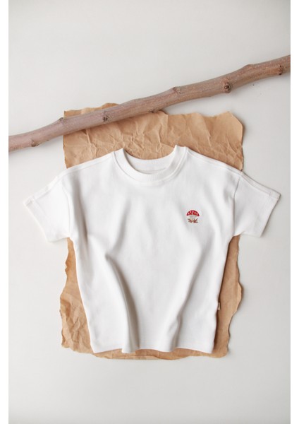 Mantar Nakışlı Oversize T-Shirt fırsatları