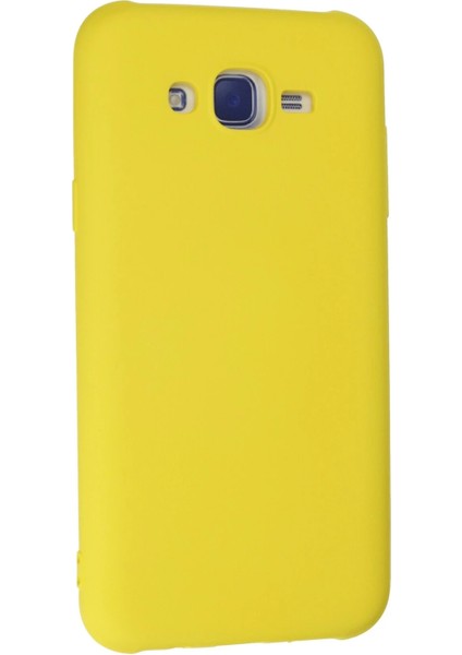 Samsung Galaxy J7 Kılıf Nano Içi Kadife Silikon - Sarı Nrmsa