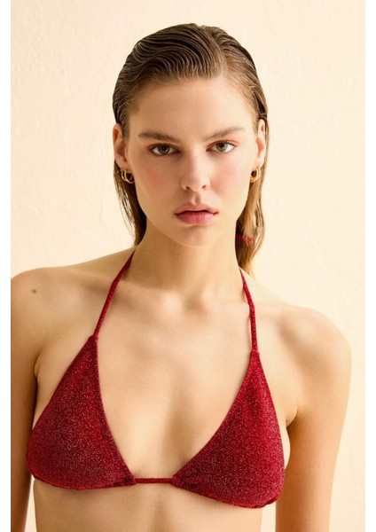 Kırmızı Lureks Üçgen Bikini Takım modelleri