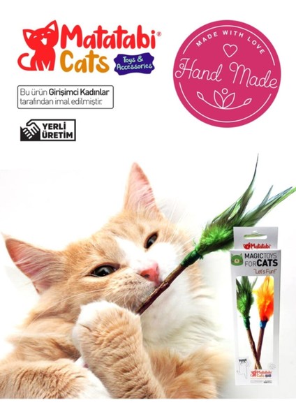Luxury Tüylü Çubuk Doğal Çiğneme Çubuğu, Tüylü Kedi Oyuncağı 2'li (Kedi Otu/nanesi Değildir) 1 Adet fırsatları
