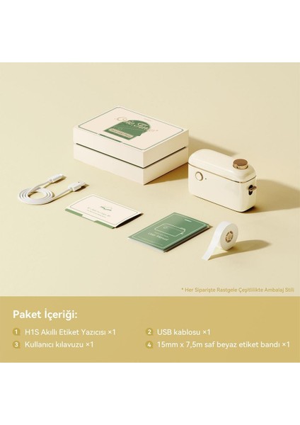 Nıımbot H1S Taşınabilir Kablosuz Etiket Yazıcı (Krem)