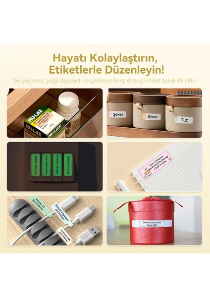 Nıımbot H1S Taşınabilir Kablosuz Etiket Yazıcı (Krem)