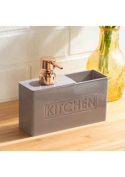 13197 Kitchen Süngerlik Hazneli Banyo ve Mutfak Sıvı Sabunluk 500ML Taupe fiyatları