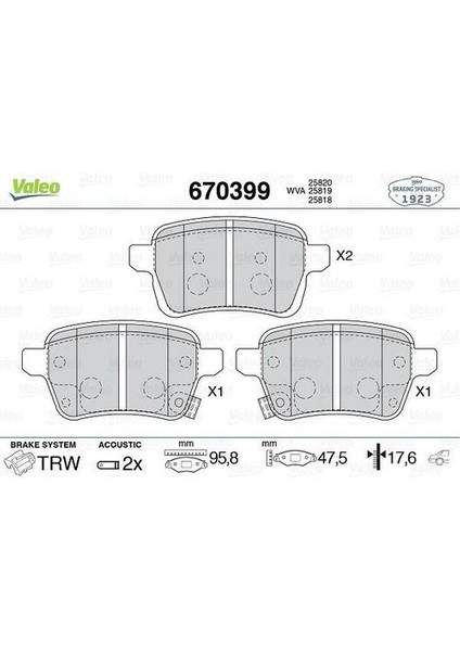 670399 Arka Balata Fiat 500L 12 Alfa Romeo Gıulıetta 10 Fiat 500L 12
