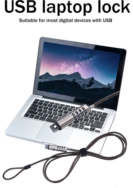 USB Şifre Kilidi Bilgisayar Kilidi Şifre Koruma Hırsızlık Önleme Kilidi (Yurt Dışından)
