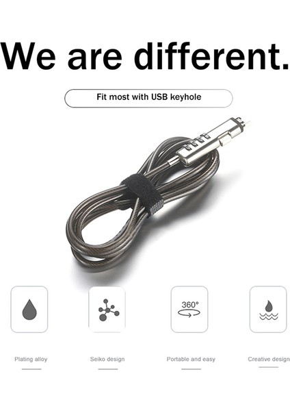 USB Şifre Kilidi Bilgisayar Kilidi Şifre Koruma Hırsızlık Önleme Kilidi (Yurt Dışından)