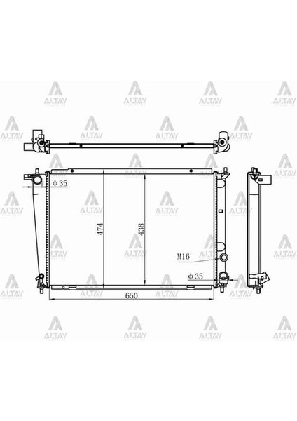 10642 Radyatör Su Starex 02-08 22MM (Mt)