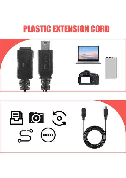 1.5m Mini USB B 5pin Erkek - Dişi Uzatma Kablosu Adaptörü Siyah (Yurt Dışından)