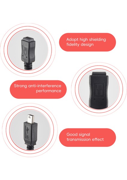 1.5m Mini USB B 5pin Erkek - Dişi Uzatma Kablosu Adaptörü Siyah (Yurt Dışından)